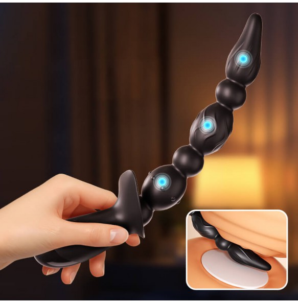 MizzZee - Pleasure Vibrating Anal Beads (Chargeable - Black)